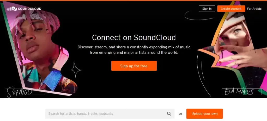 SoundCloud official site home page