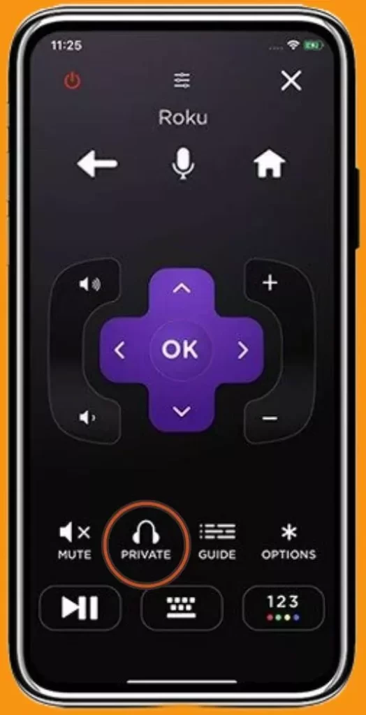 Private Listening feature in the roku app