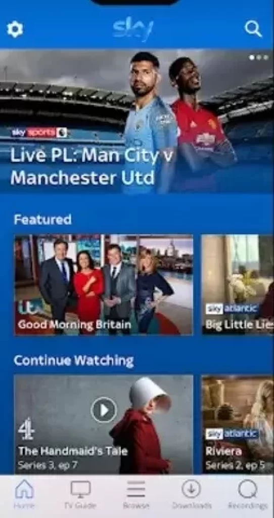 sky go app on smartphone