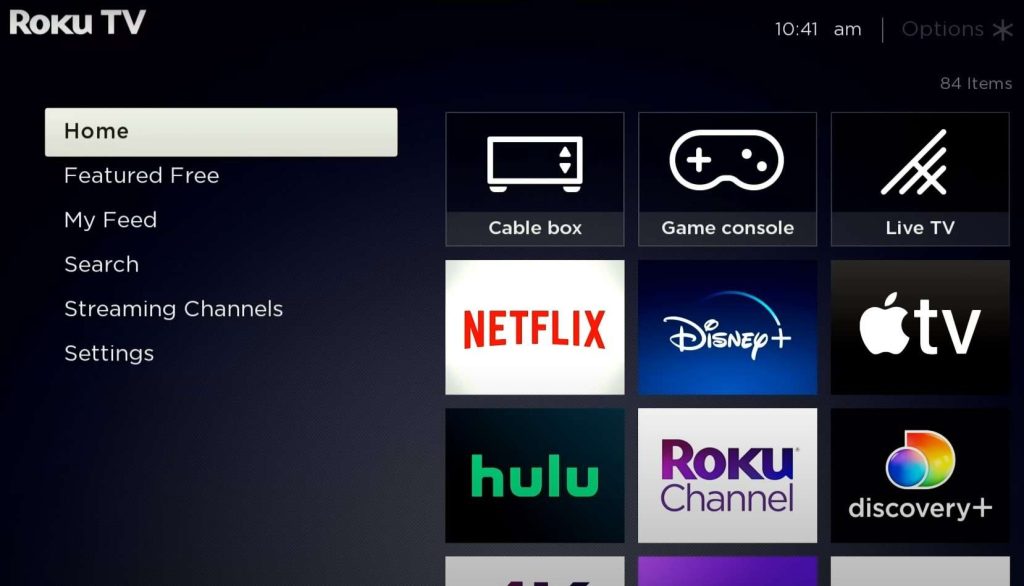 roku tv home page 