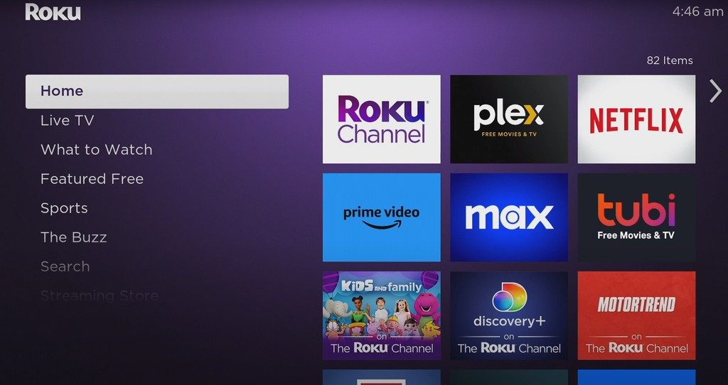 Roku tv home screen 