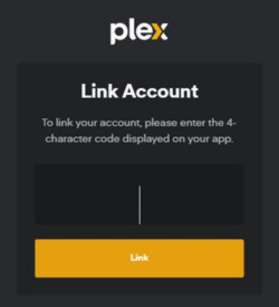 Plex link account page