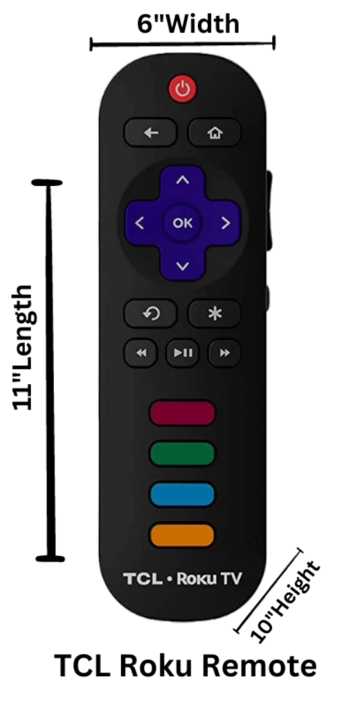 TCL Roku Remote size in Inches