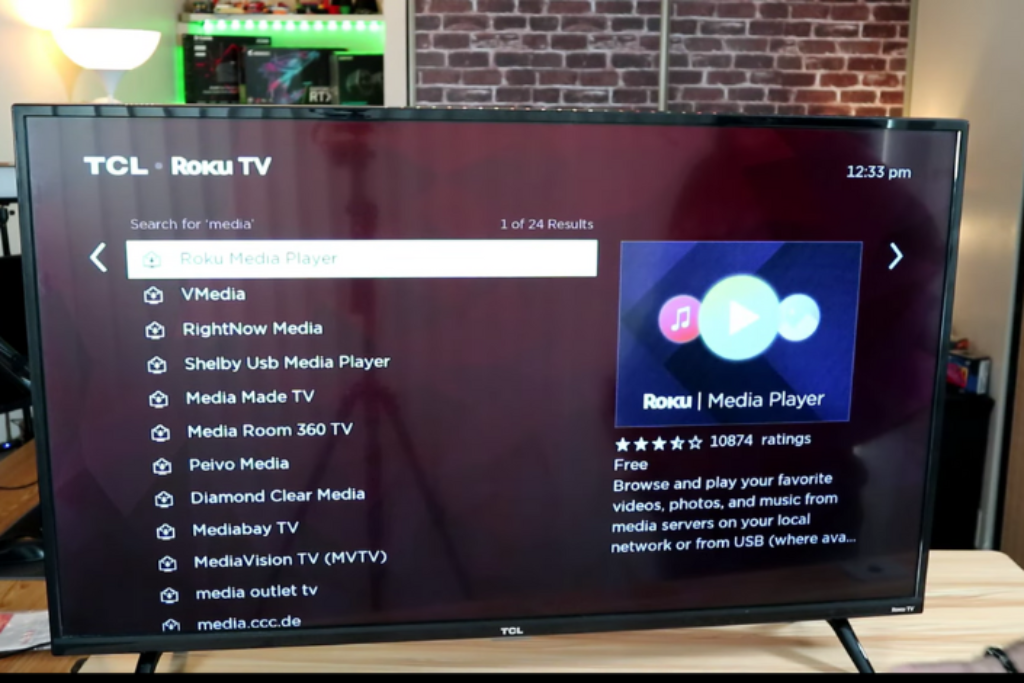 Roku media player app onj Roku TV